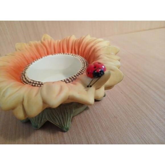 Partylite Sunflower Votive Tealight Candle Holder Ladybug Retired Flower Ceramic - Picture 11 of 16